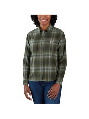 Carhartt Rugged Flex Loose Fit Midweight Flannel Long-Sleeve Plaid Shirt Size S